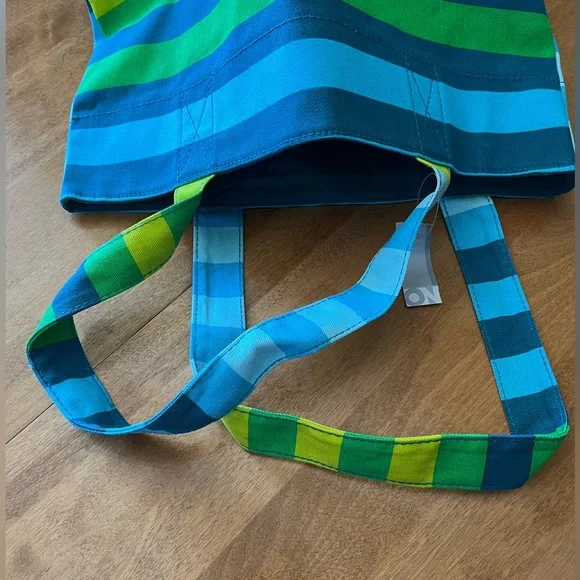 Striped Blue, Green and Yellow Tote Bag By Old Navy - Picture 12 of 13